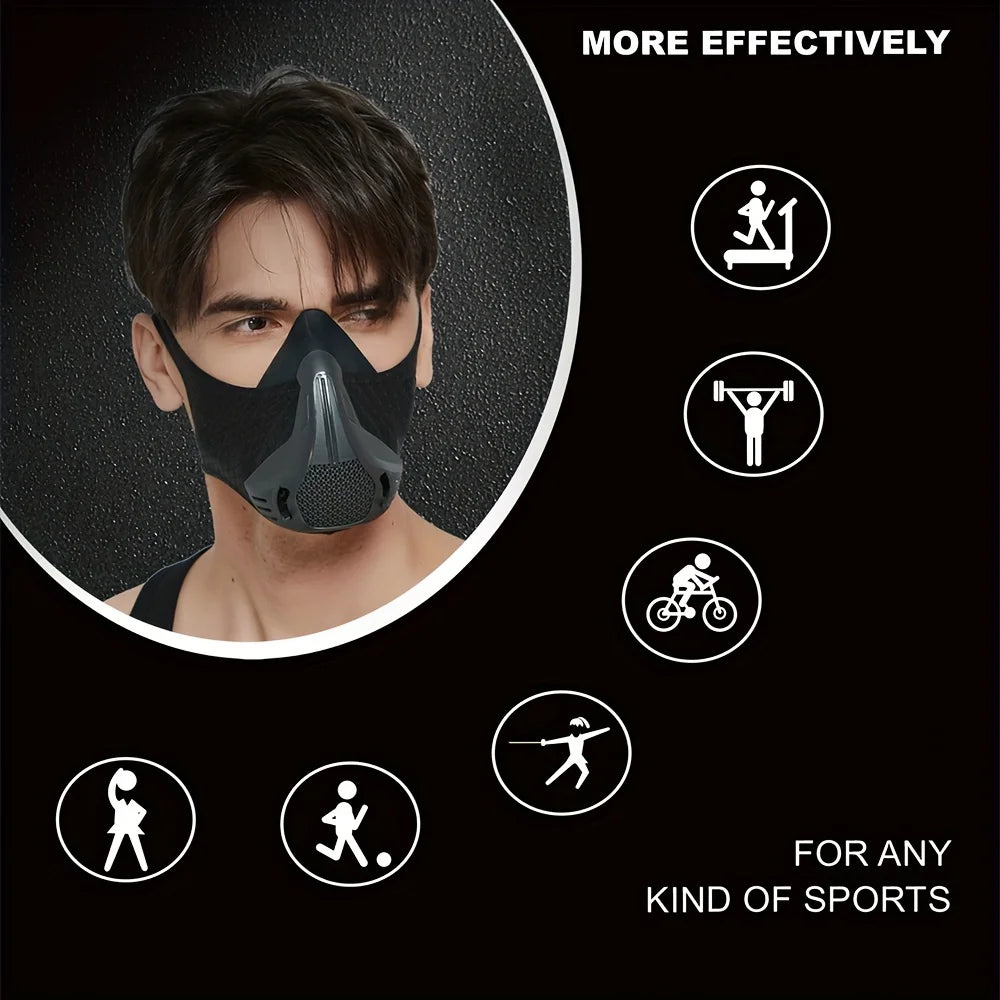 Máscara de Entrenamiento de Altitud Ajustable, Transpirable, de Malla, Entrenador de Respiración, Máscara de Ejercicio para Aumentar la Capacidad Pulmonar, para Correr, Gimnasio, MMA, Deportes