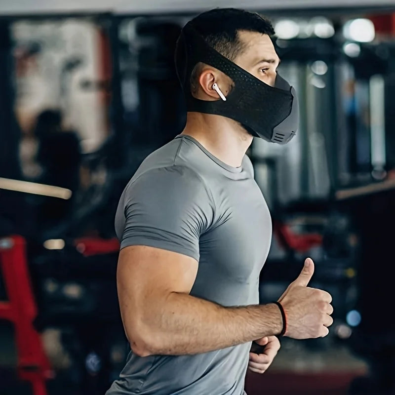 Máscara de Entrenamiento de Altitud Ajustable, Transpirable, de Malla, Entrenador de Respiración, Máscara de Ejercicio para Aumentar la Capacidad Pulmonar, para Correr, Gimnasio, MMA, Deportes